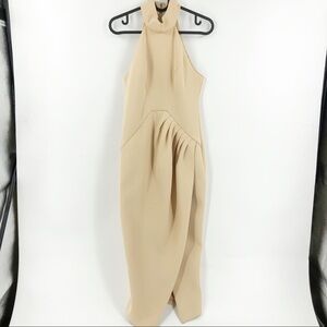 ✅ NWT C/MEO Halter Midi Dress in Cream Small MINIMALIST SLEEVELESS NEUTRAL